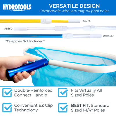 Swimline 8033 Hydrotools Aluminum Deep Bag Swimming Pool Rake Leaf Skimmer Net - VMInnovations