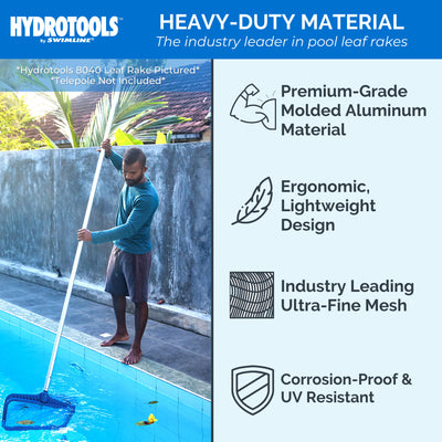 Swimline 8033 Hydrotools Aluminum Deep Bag Swimming Pool Rake Leaf Skimmer Net - VMInnovations