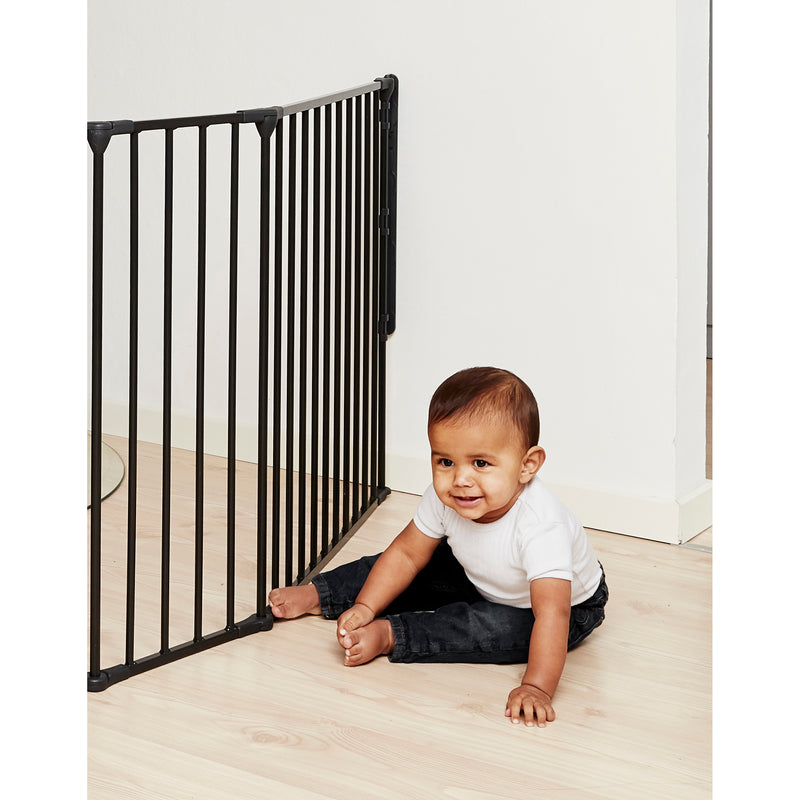 BabyDan 35.4-109.5" XL Size Safety Baby Gate for Fireplace, Black (Open Box)