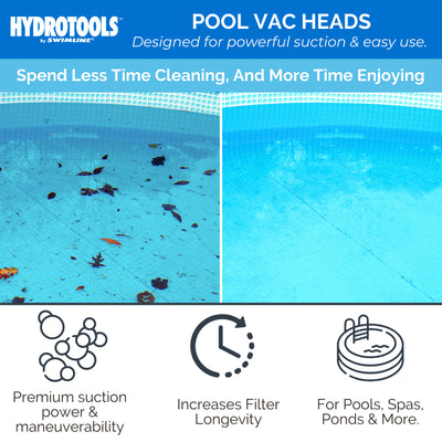 Swimline HydroTools 8110 Weighted Half Moon Pool Spa Maintenance Vacuum Head - VMInnovations