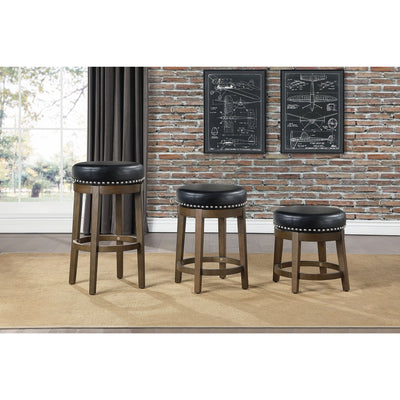 Lexicon Whitby 18 Inch Dining Height Round Swivel Seat Bar Stool, Black (2 Pack)