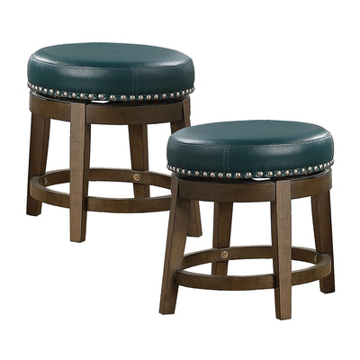 Lexicon Whitby 18 Inch Dining Height Round Swivel Seat Bar Stool, Green (4 Pack)