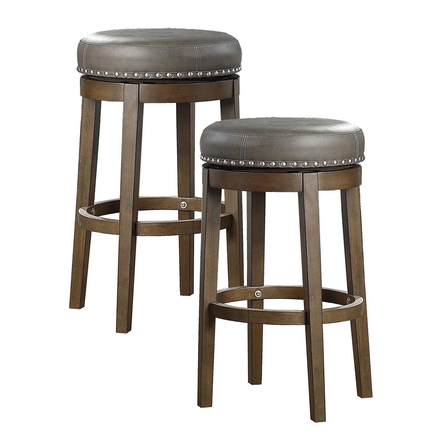 Lexicon Whitby 30.5 Inch Pub Round Swivel Seat Bar Stool, Gray (2 Pack) (Used) - VMInnovations