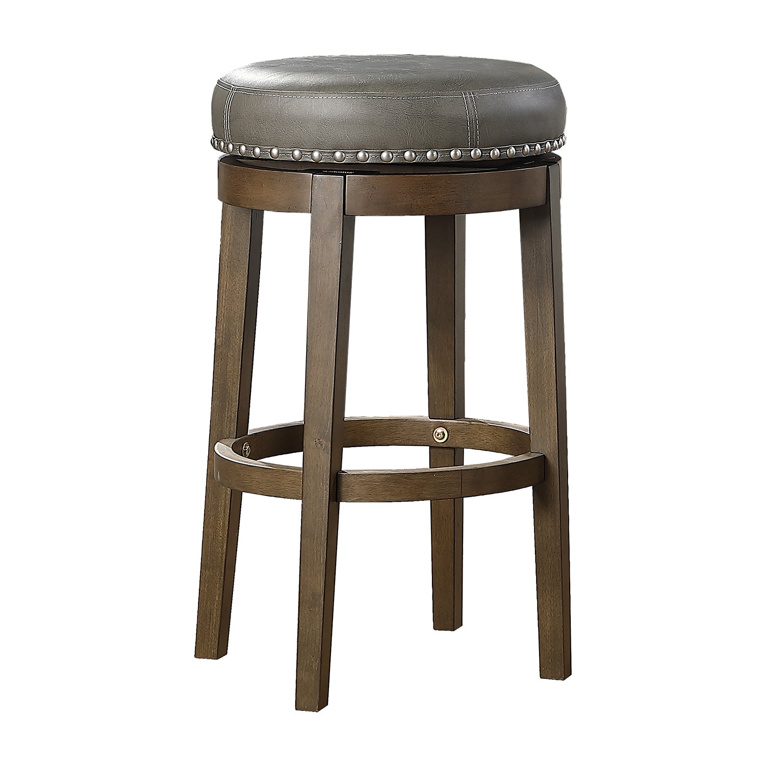 Lexicon Whitby 30.5 Inch Pub Round Swivel Seat Bar Stool, Gray (2 Pack) (Used) - VMInnovations
