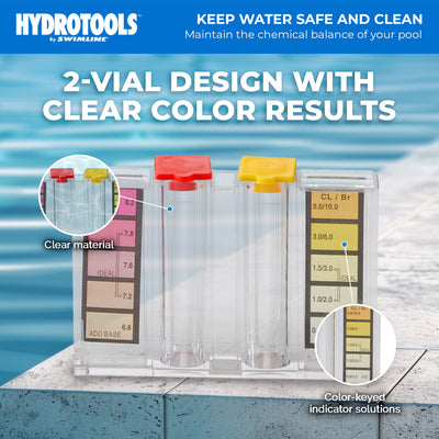 Swimline HydroTools 8410 Swimming Pool Spa Chlorine Bromine pH Water Testing Kit - VMInnovations