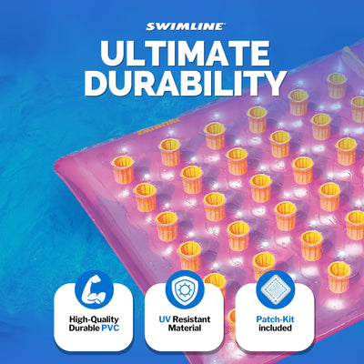 Swimline 9036 2-Person Inflatable Floating Air Mattress Pool Lounger, Purple