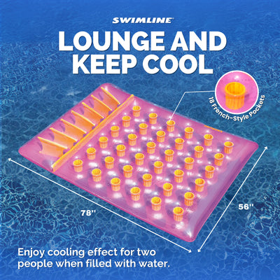 Swimline 9036 2-Person Inflatable Floating Air Mattress Pool Lounger, Purple