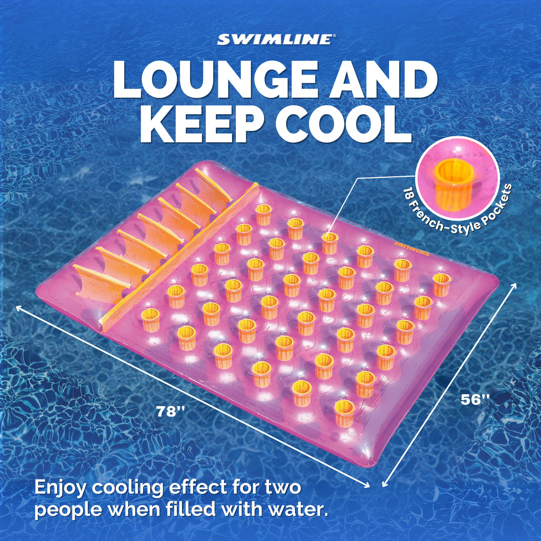 Swimline 9036 2-Person Inflatable Floating Air Mattress Pool Lounger, Purple - VMInnovations