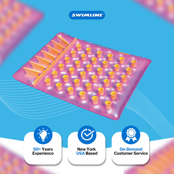 Swimline 9036 2-Person Inflatable Floating Air Mattress Pool Lounger, Purple - VMInnovations