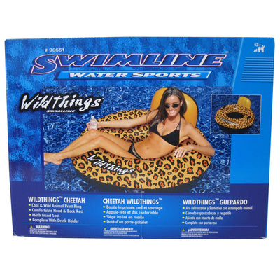 Swimline 90551 Inflatable Swimming Pool Wild Cheetah Print Float Raft (Open Box)