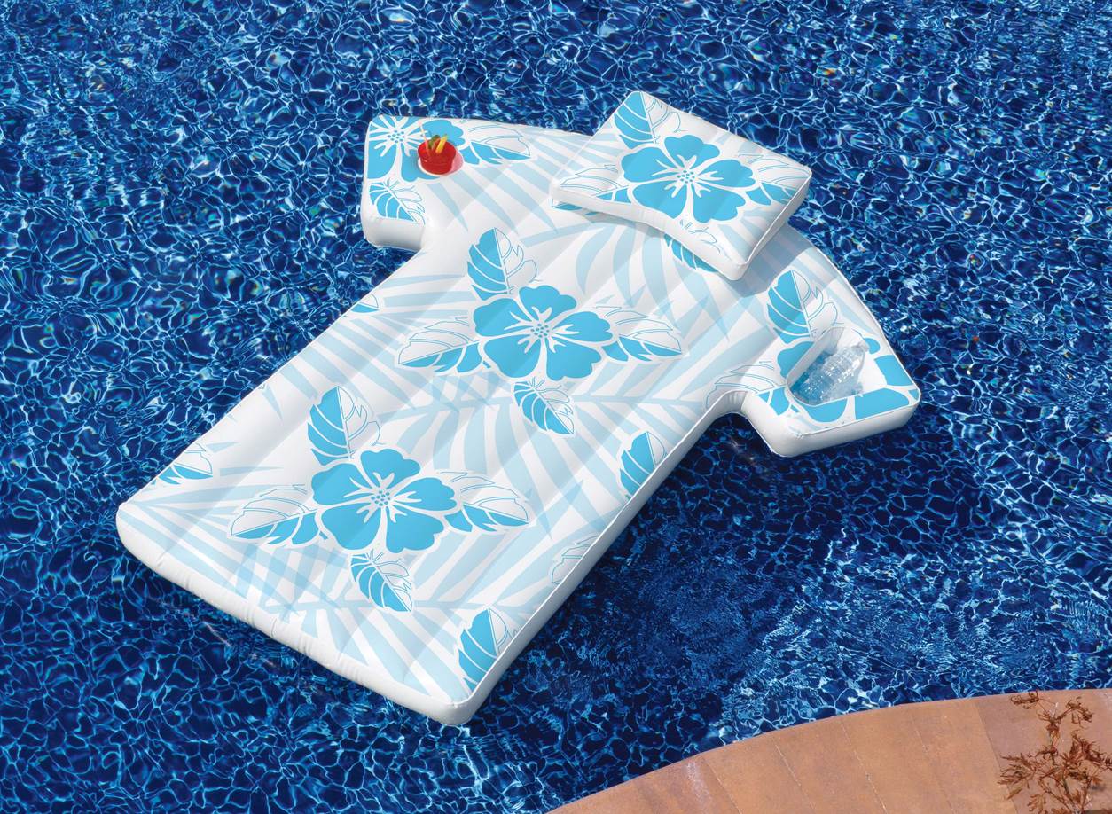 Swimline 90604 Inflatable Swimming Pool Hawaiian Shirt Float Lounger (Open Box)