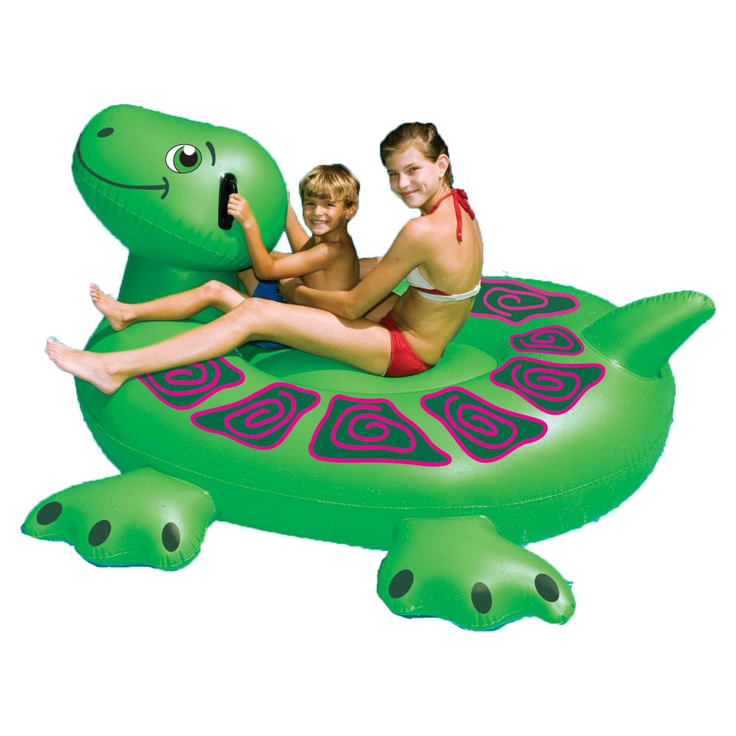 Swimline 90622 Swimming Pool Kids Inflatable Giant Rideable Turtle Float Toy 74" - VMInnovations