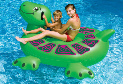 Swimline 90622 Swimming Pool Kids Inflatable Giant Turtle Float 74" (Open Box)