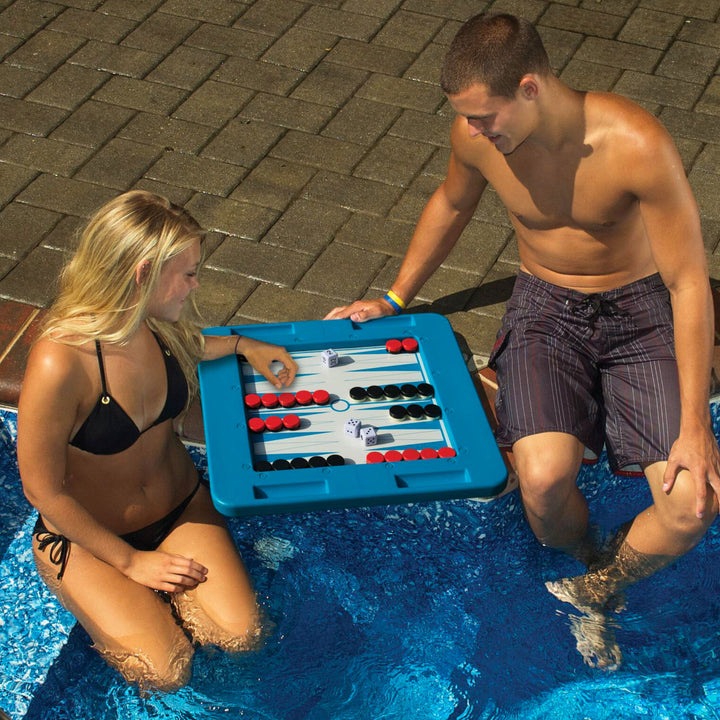 Swimline Floating Magnetic Multi-Game Board for Pool Checkers, Chess, Backgammon