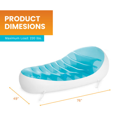 Intex Petal Floating Lounge Chair Pool Float Lounger w/ Cupholder, Blue & White - VMInnovations