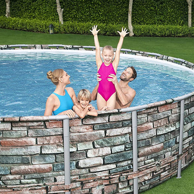 Bestway 20 Foot Steel Frame Above Ground Pool Set with Pump and Ladder(Open Box)