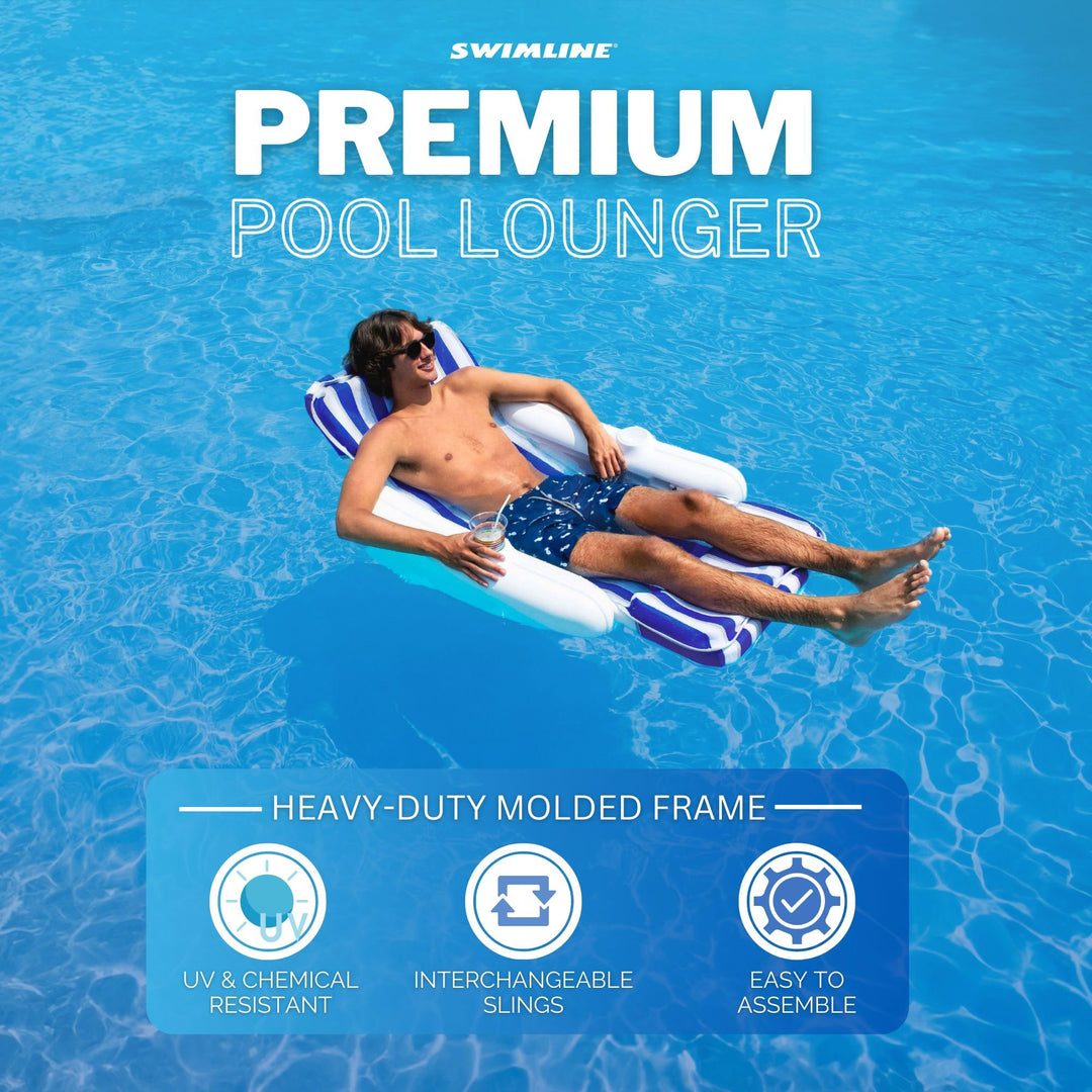 Swimline 10010 SunChaser Pool Padded Floating Luxury Chair Lounger (For Parts)