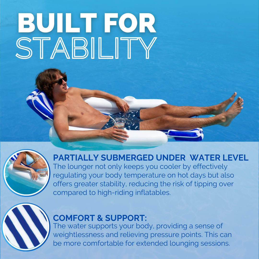 Swimline SunChaser Swimming Pool Padded Floating Luxury Chair Lounger (Used)