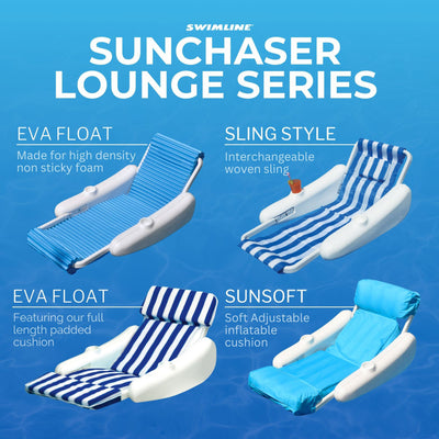 Swimline SunChaser Swimming Pool Padded Floating Luxury Chair Lounger (Used) - VMInnovations
