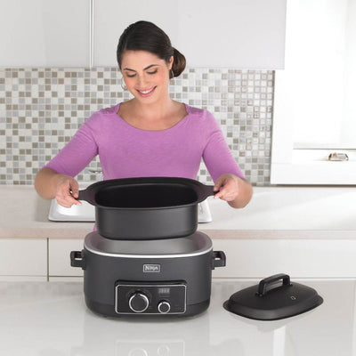 Ninja MC702 Multi Cooker 3-in-1 Cooking System 6 Quart 1200W w/ Pans (Open Box)