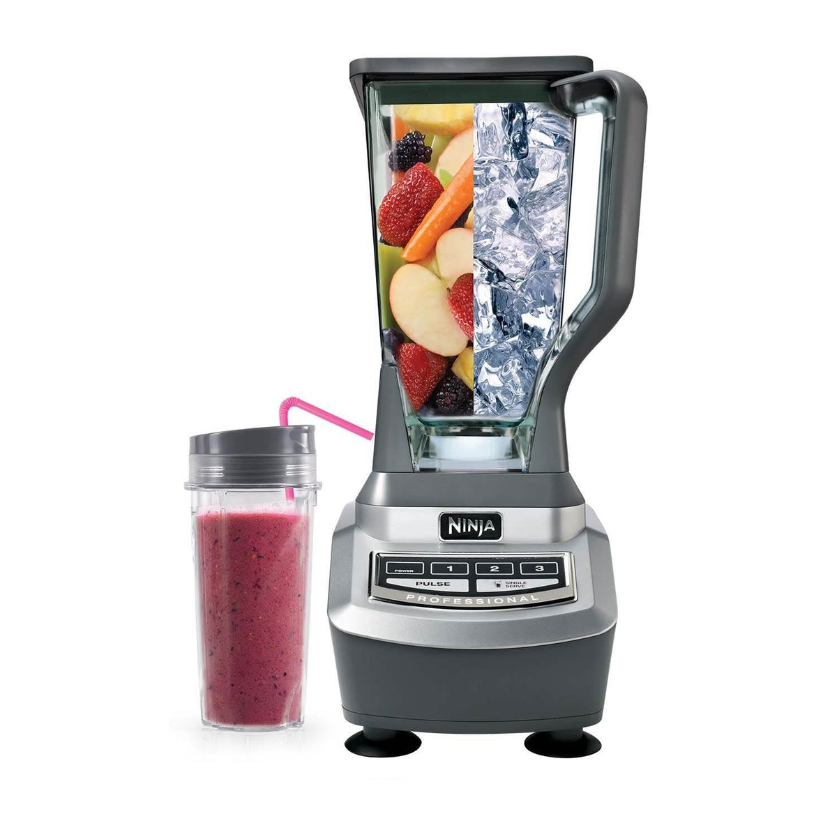 Ninja 1100W Professional Blender w/Single Serve BL740REF (Refurb) (For Parts)