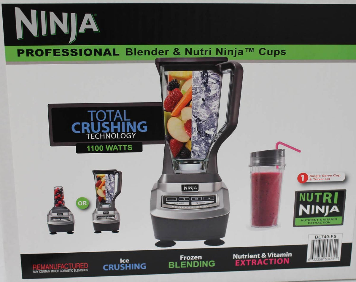 Ninja 1100W Professional Blender w/Single Serve BL740REF (Refurbished)(Open Box)