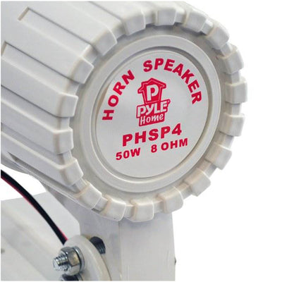 Pyle Pro 6" 50 Watts 8 Ohms Indoor and Outdoor PA Horn Speaker, White (2 Pack) - VMInnovations