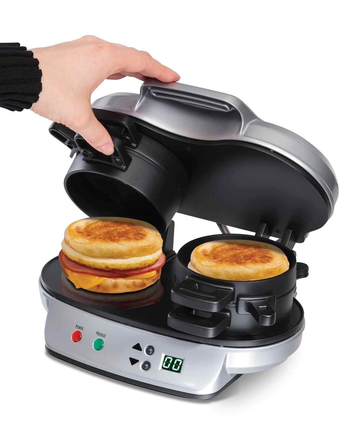 Hamilton Beach 25490 Dual Breakfast Sandwich Maker Kitchen Countertop (Open Box)
