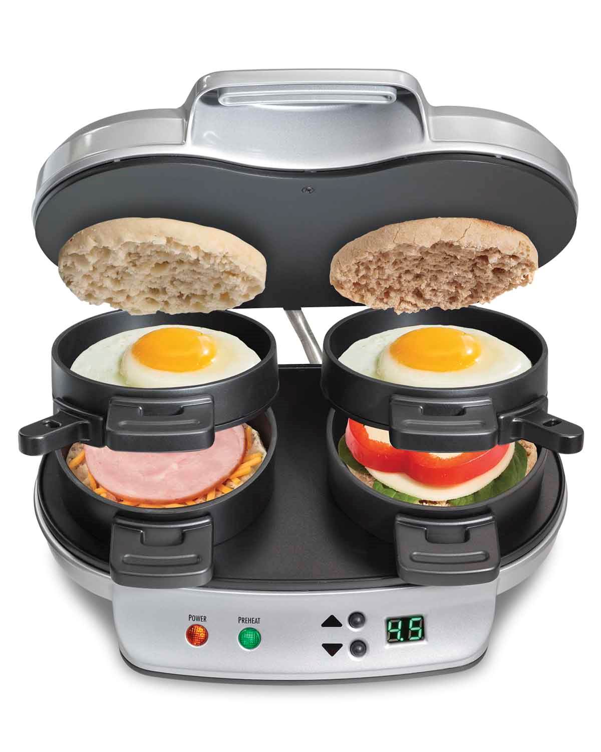 Hamilton Beach 25490 Dual Breakfast Sandwich Maker Kitchen Countertop (Open Box)