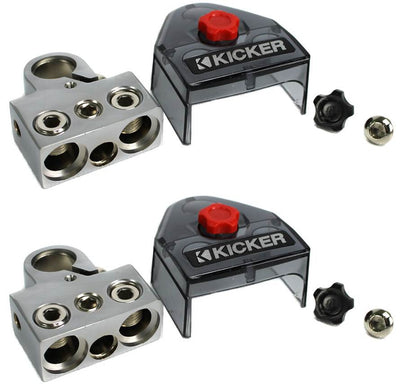 2) New Kicker BT4 Positive/Negative Power Battery Terminal 0/1-8 Ga Gauge 3 Out