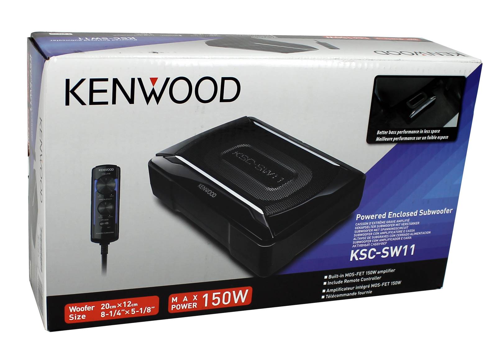 Kenwood 8-1/4x5-1/8" 150W Low-Profile Amplified Car Subwoofer Enclosure (Used)