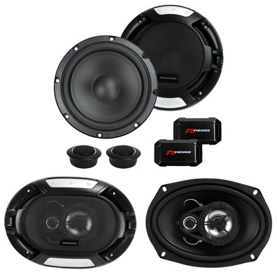 Renegade RX6.2C 6.5" 200W 2 Way Car Components + 2) 6x9" 300W 3-Way Car Speakers