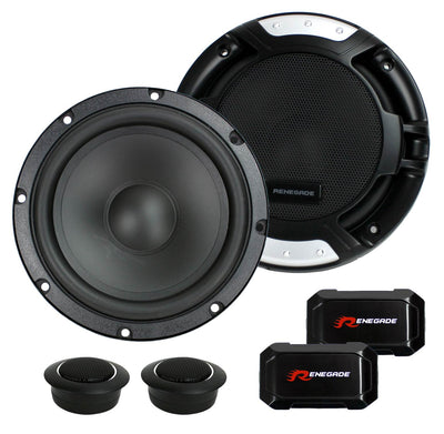 Renegade RX6.2C 6.5" 200W 2 Way Car Components + 2) 6x9" 300W 3-Way Car Speakers