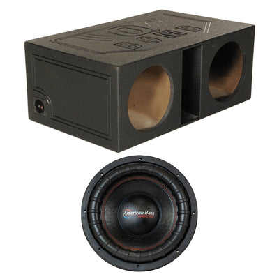 American Bass XFL 1244 12 Inch 2000 Watt Subwoofer Speaker with Dual Enclosure Box