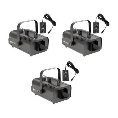 American DJ Snow Machine 600W High Output Area Effect with Wired Remote (3 Pack)