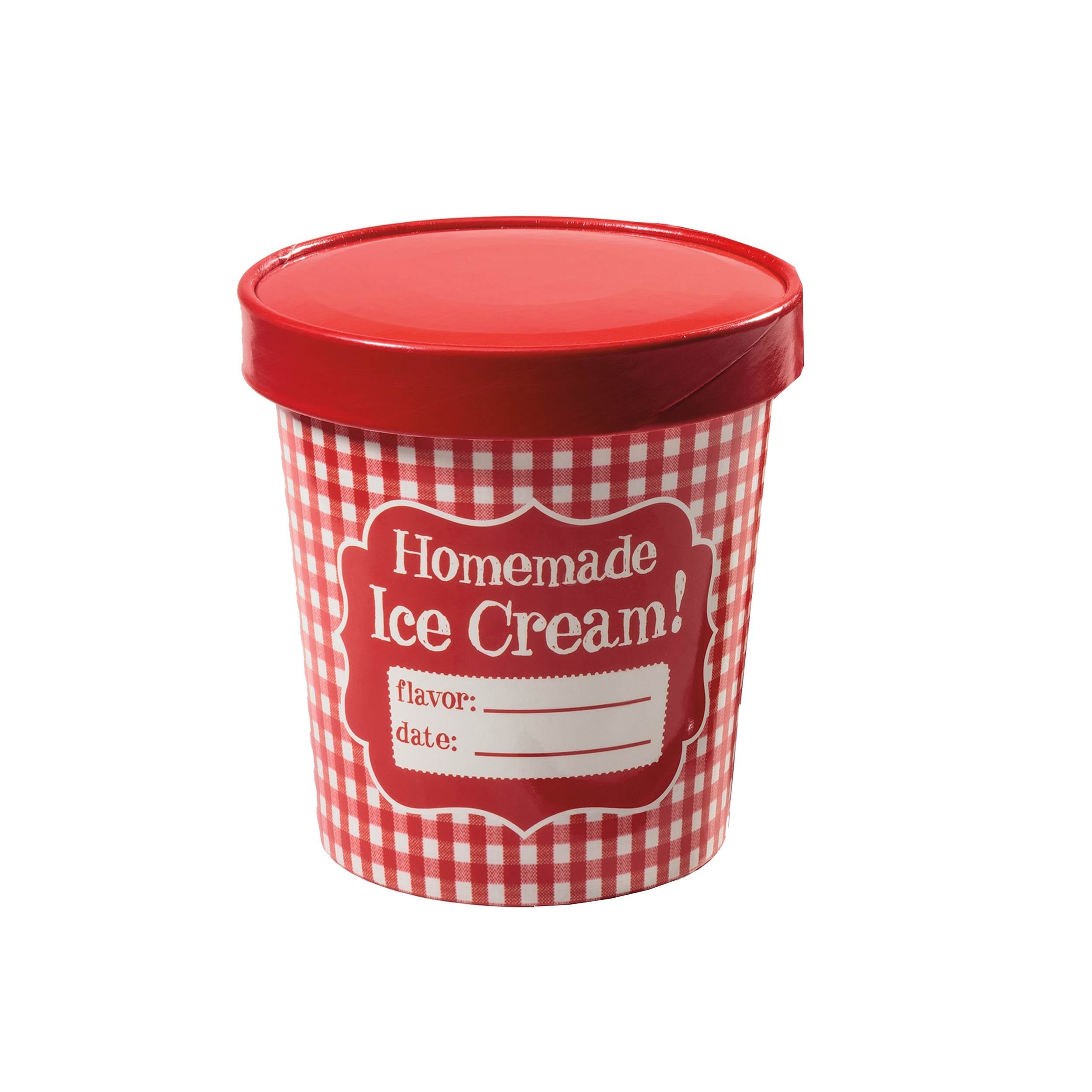 Hamilton Beach Red Pint Ice Cream Freezer Sealed Storage Tubs, 8 pack (Open Box)