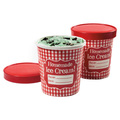 Hamilton Beach Red Pint Ice Cream Freezer Sealed Storage Tubs, 8 pack (Open Box)
