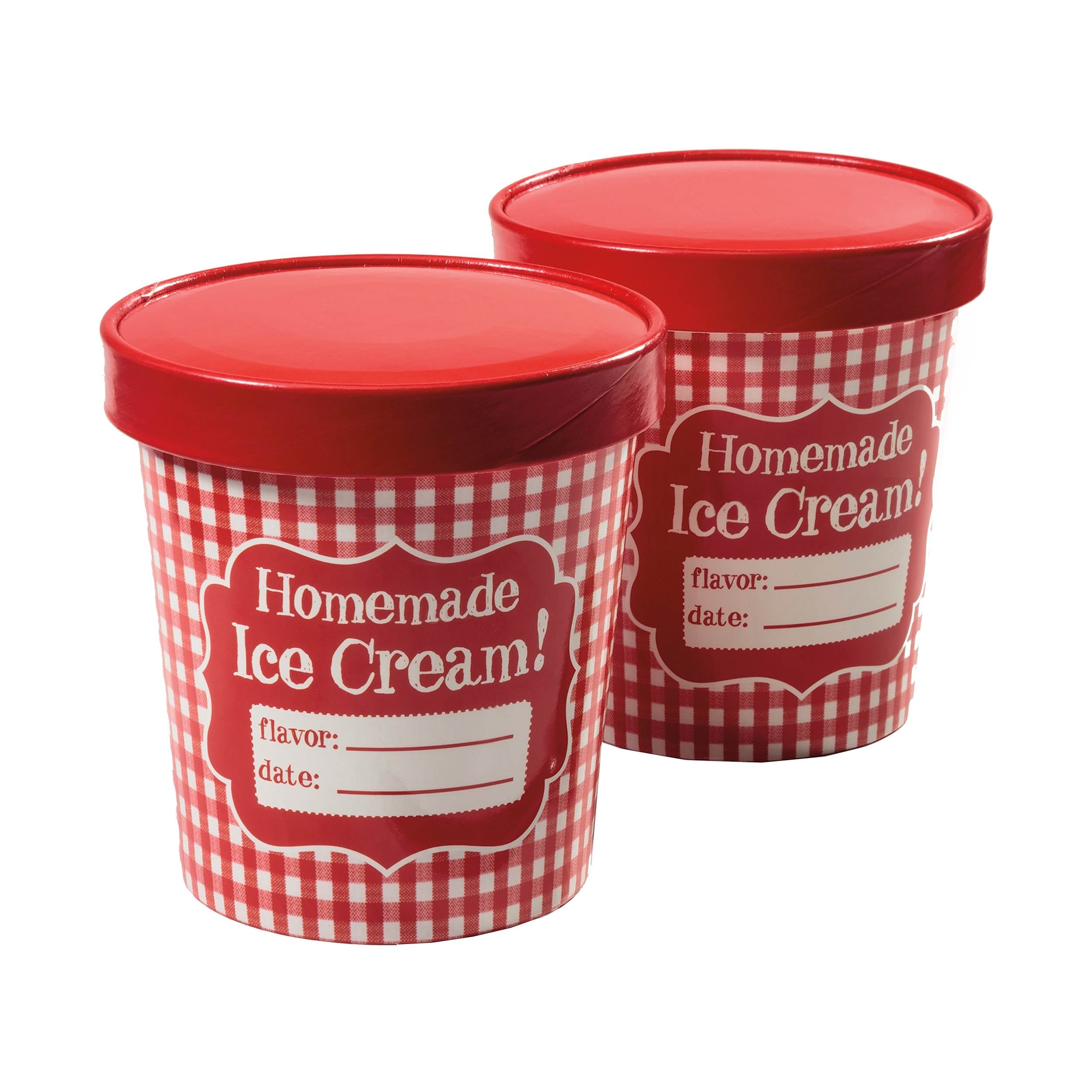 Hamilton Beach Red Pint Ice Cream Freezer Sealed Storage Tubs, 8 pack (Open Box)