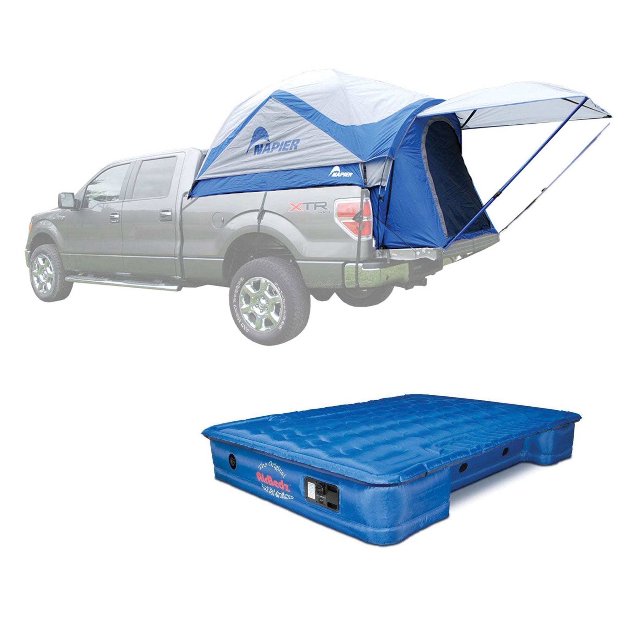 Napier Sportz 57 Series Long Truck Tent, Full & AirBedz PPI 102 Short Mattress