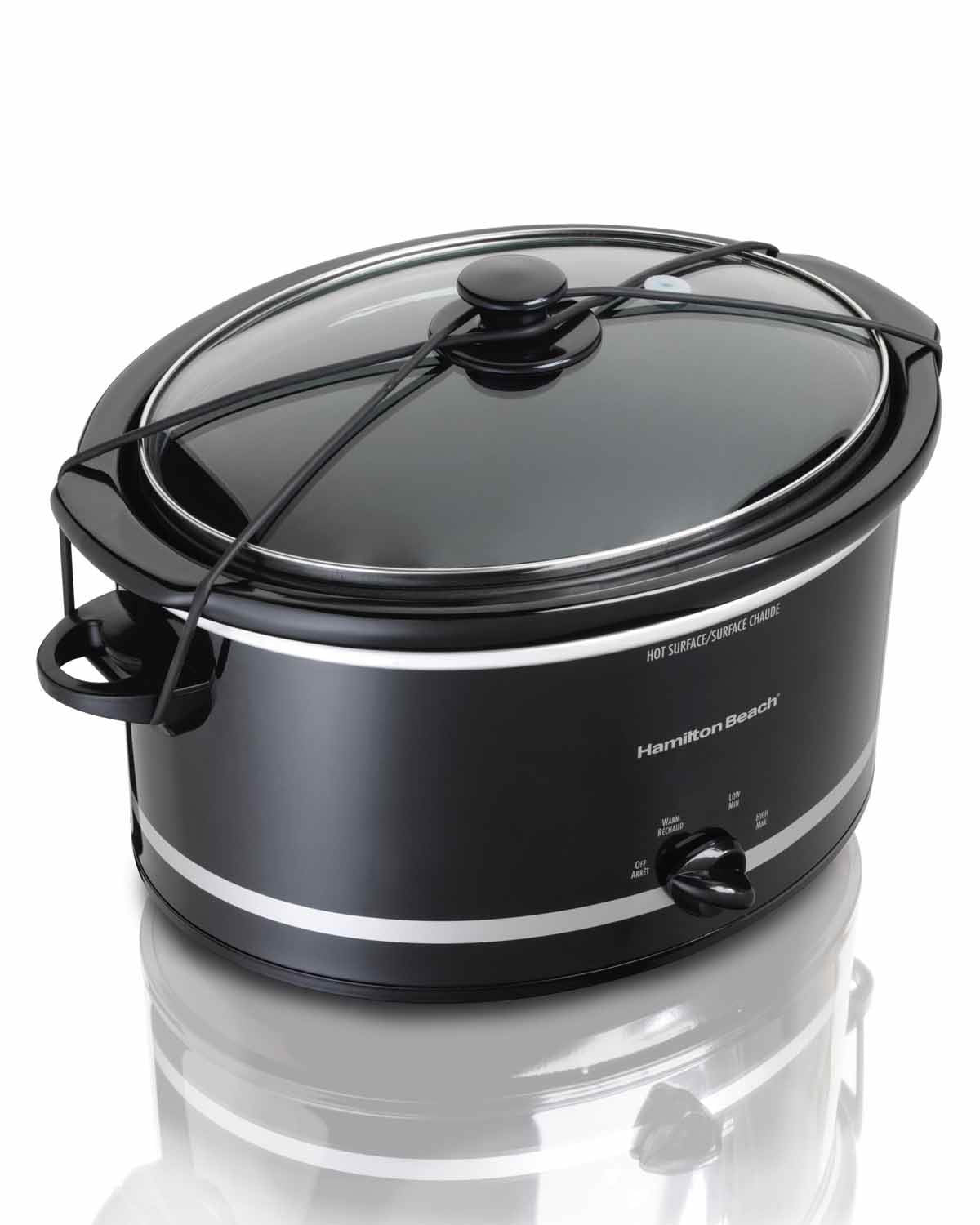 NEW Hamilton Beach 33250 5 Qt. Portable Slow Cooker w/Bonus Party Dipper Warmer