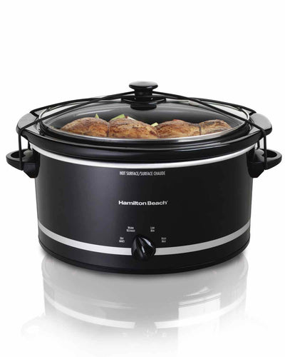 NEW Hamilton Beach 33250 5 Qt. Portable Slow Cooker w/Bonus Party Dipper Warmer
