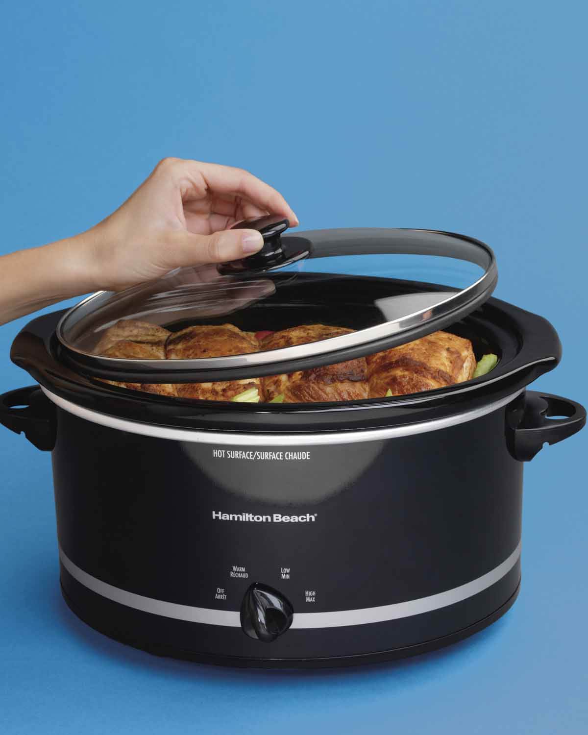 NEW Hamilton Beach 33250 5 Qt. Portable Slow Cooker w/Bonus Party Dipper Warmer