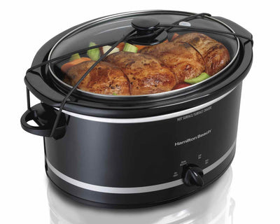 NEW Hamilton Beach 33250 5 Qt. Portable Slow Cooker w/Bonus Party Dipper Warmer