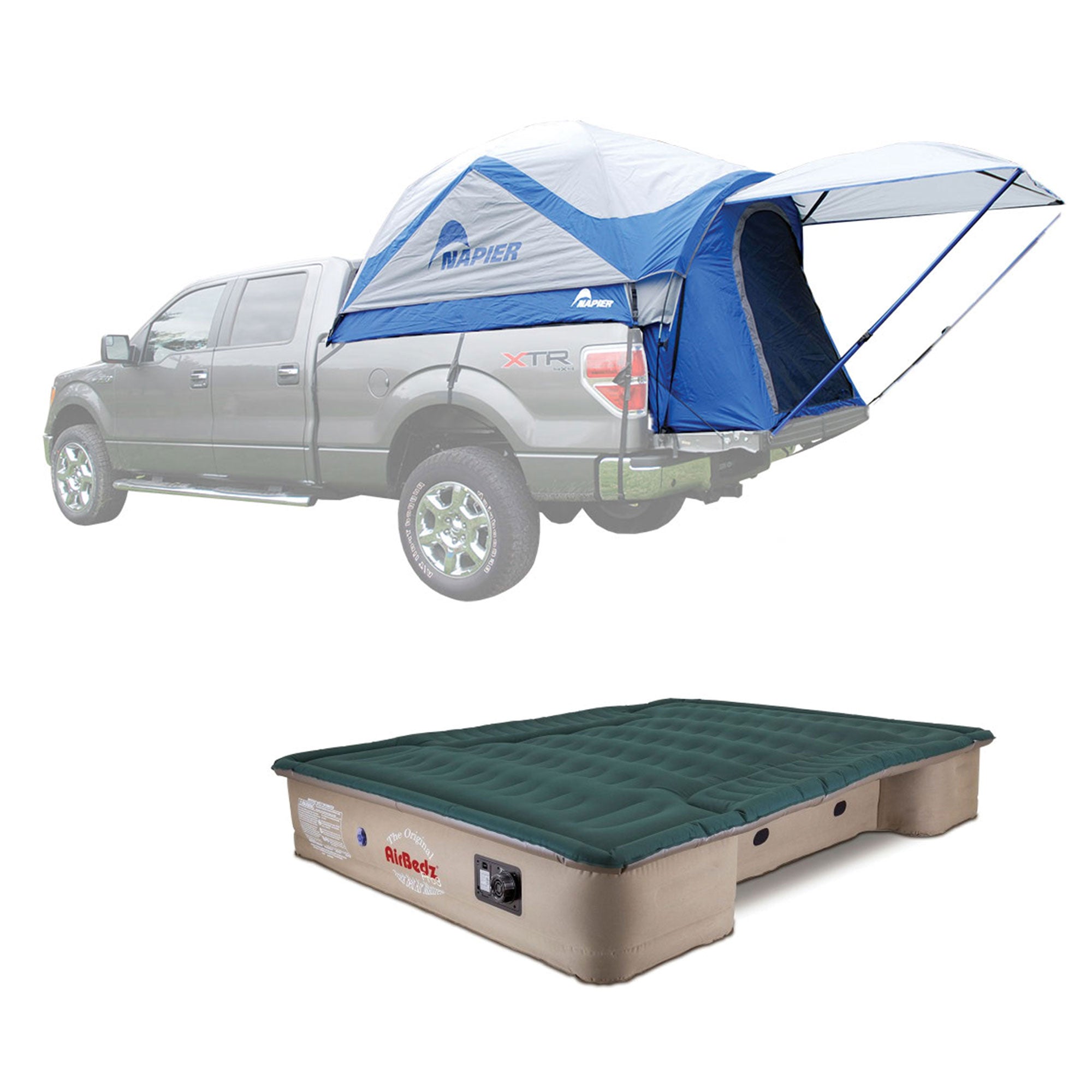 Napier Sportz 57 Series Regular Truck Tent, Full and AirBedz Pro3 Truck Mattress