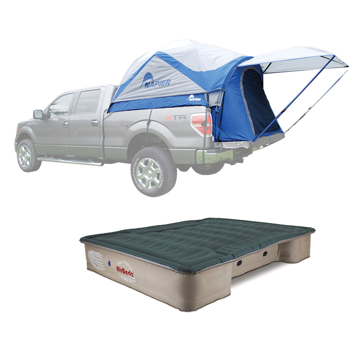 Napier Sportz 57 Series Regular Truck Tent, Full and AirBedz Pro3 Truck Mattress