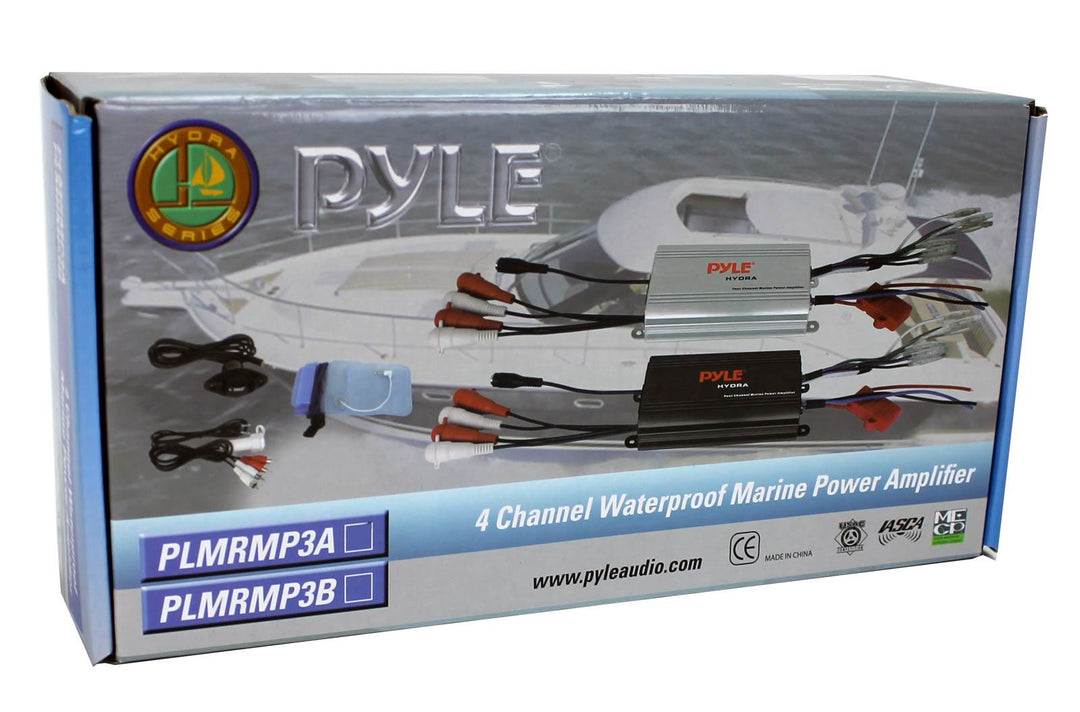Pyle PLMRMP3B 800 Watt 4-Channel Waterproof Micro Marine Amplifier Amp Stereo - VMInnovations