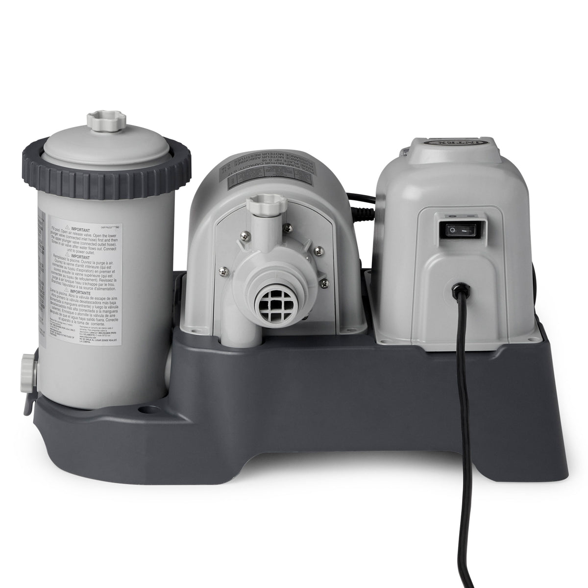 Intex 120V Krystal Clear Saltwater System Pool Chlorinator & Filter Pump (Used)
