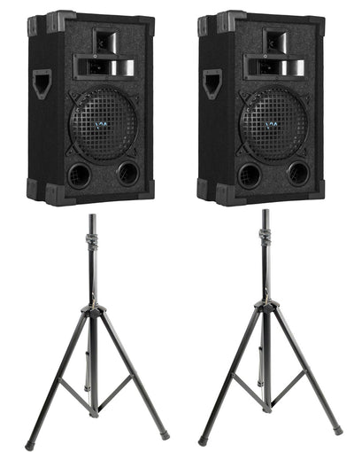 2) New VM Audio VAS38P 8" 800 Watt 3 Way DJ Passive Loud PA Speaker System Pair
