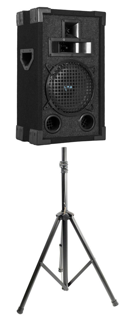 New VM Audio VAS38P 8" 400 Watt 3 Way DJ Passive Loud Speaker + 6 Ft. Tripod