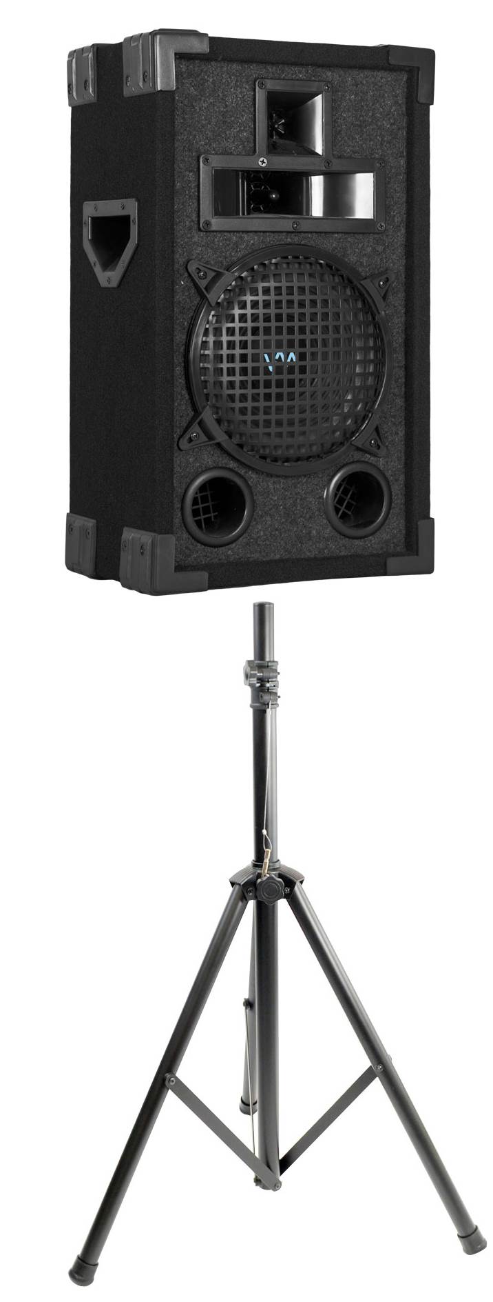 New VM Audio VAS38P 8" 400 Watt 3 Way DJ Passive Loud Speaker + 6 Ft. Tripod